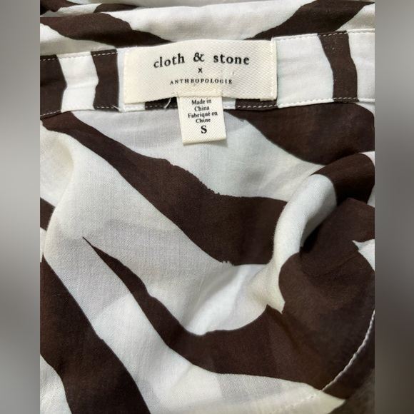 Cloth & Stone for Anthropologie zebra top S - Picture 2 of 6